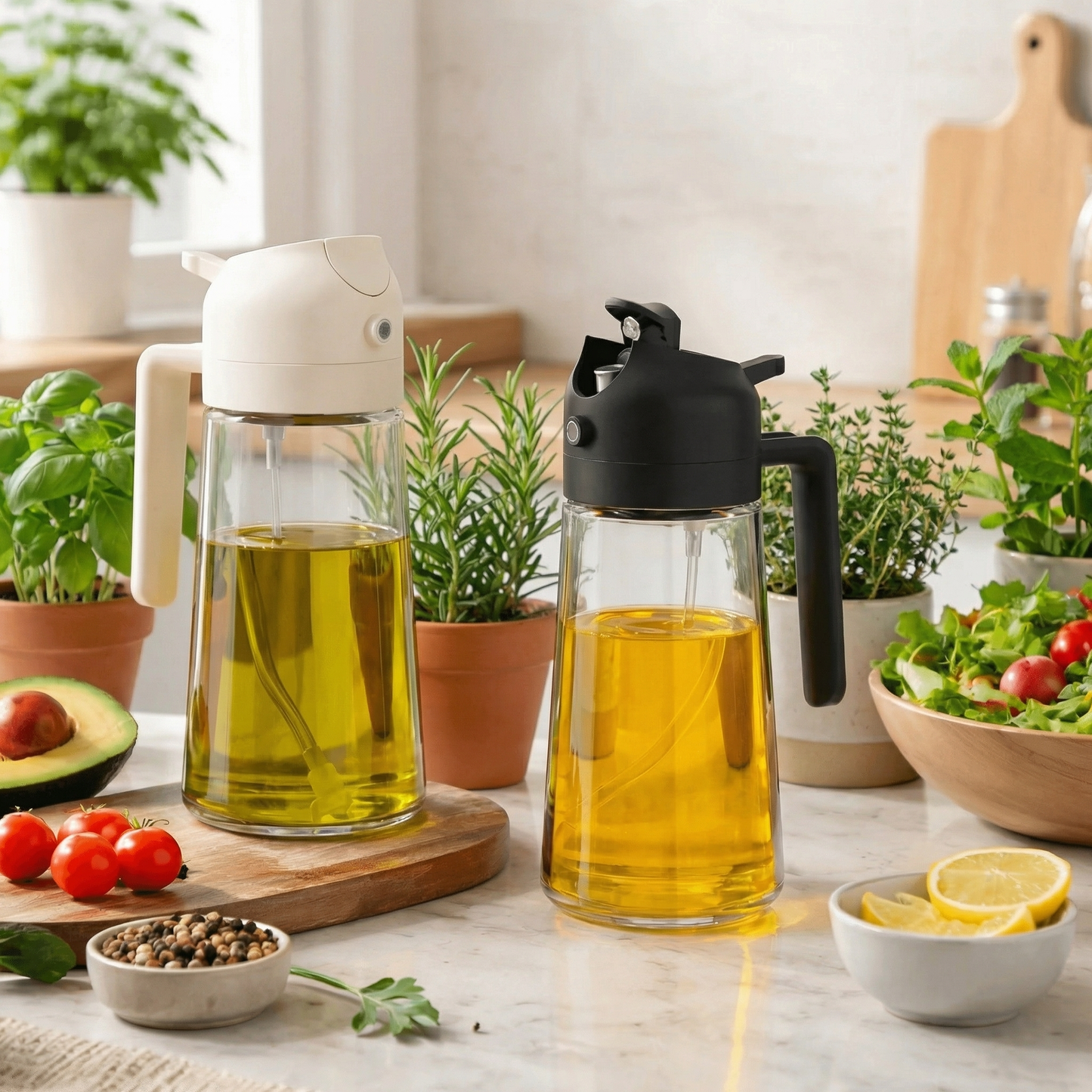 2-in-1 Glass Olive Oil Sprayer & Dispenser（29.99）