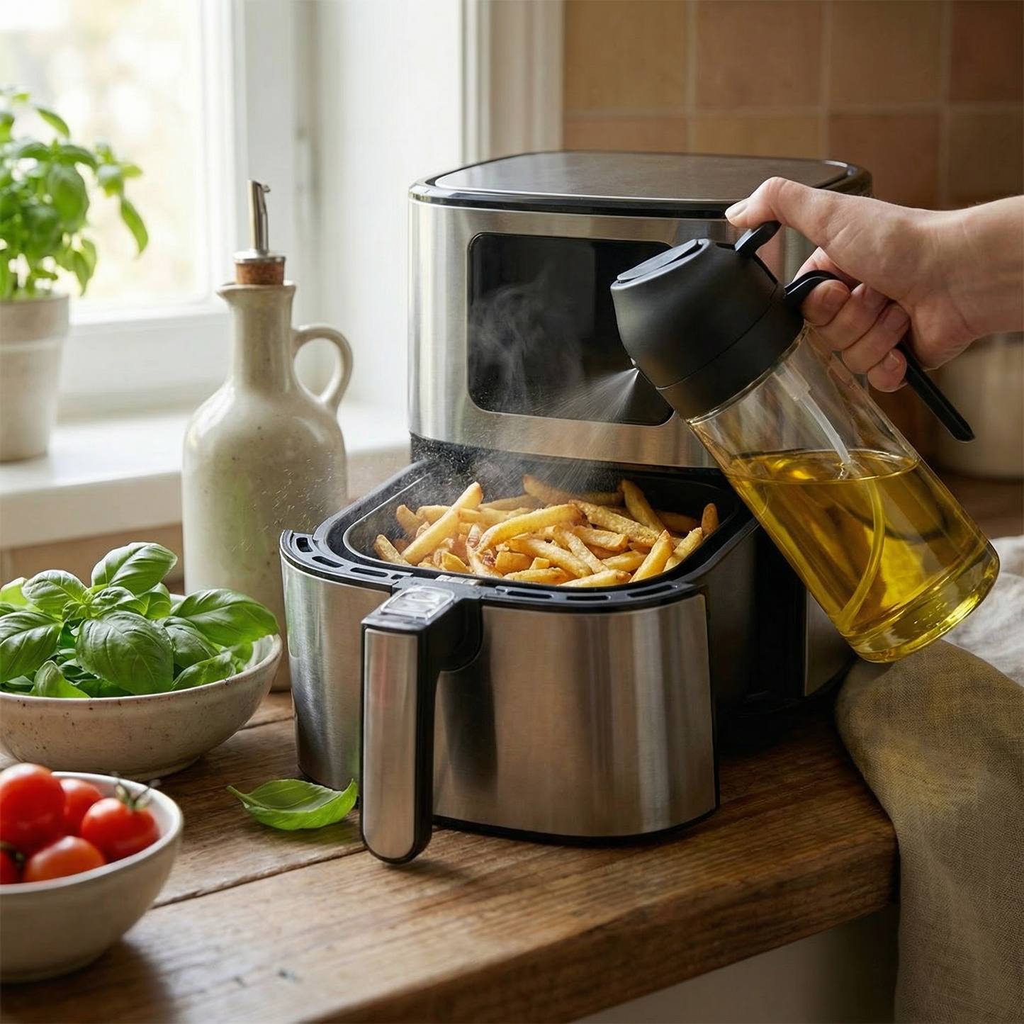 2-in-1 Glass Olive Oil Sprayer & Dispenser（29.99）