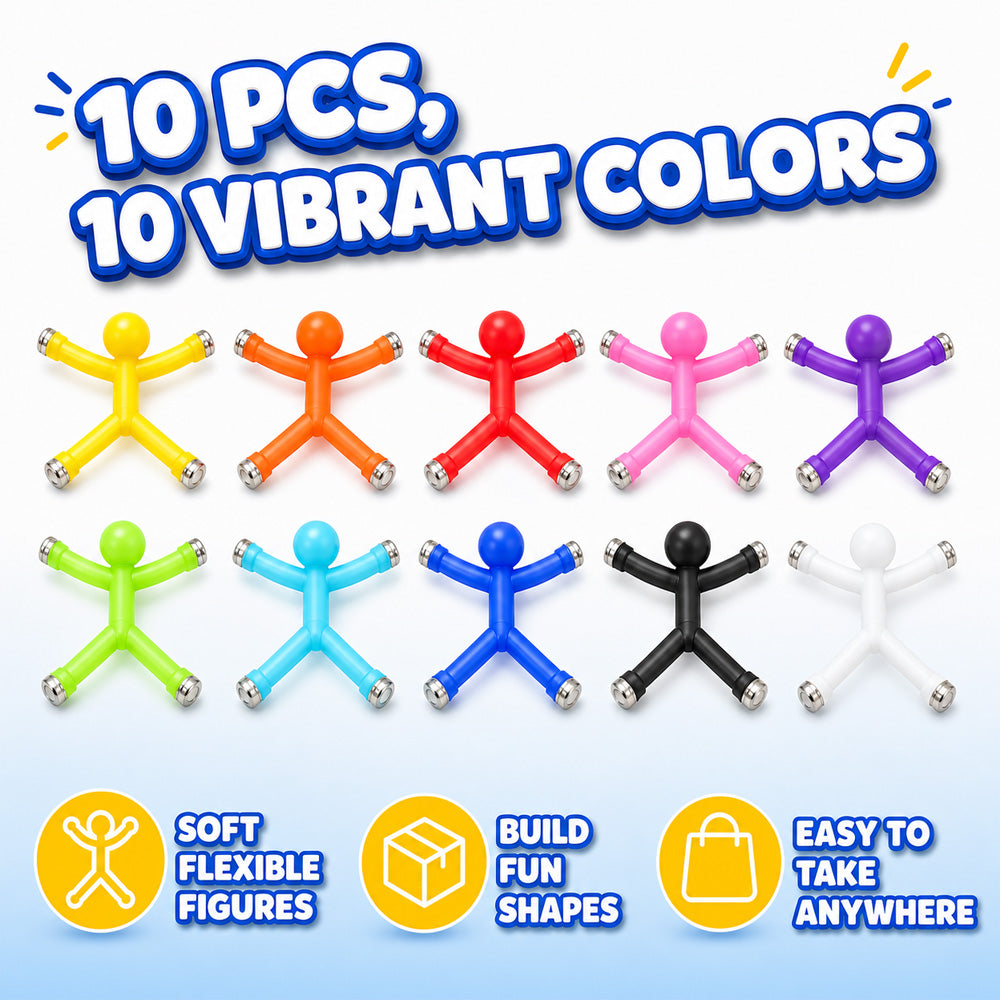 Dluvivo 10-Pack Magnetic Stick Figure Fidget Toys