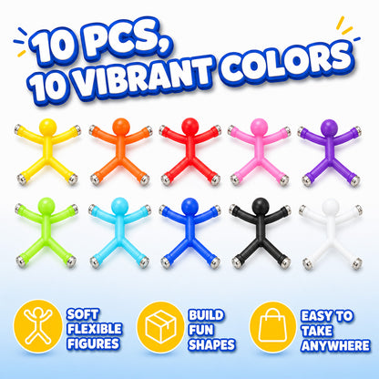 Dluvivo 10-Pack Magnetic Stick Figure Fidget Toys