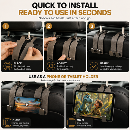 🔥 FINAL DAY — 40% OFF | 2-in-1 Car Headrest Hook