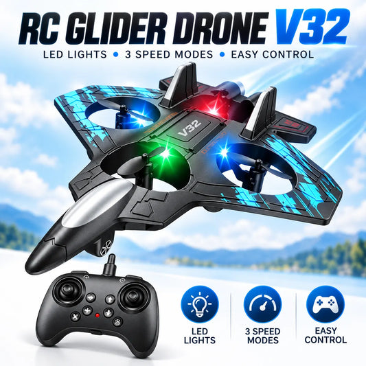 💥Limited-Time Deal – V32 RC Glider Drone with LED Lights