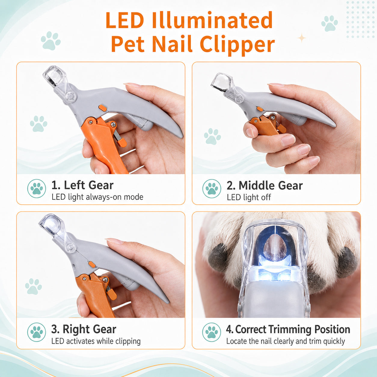 Dluvivo Pet Nail Clippers with LED Light