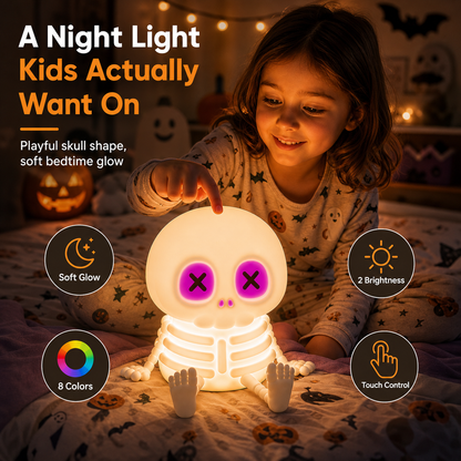 Dluvivo® Halloween 8-Color Skull Night Light