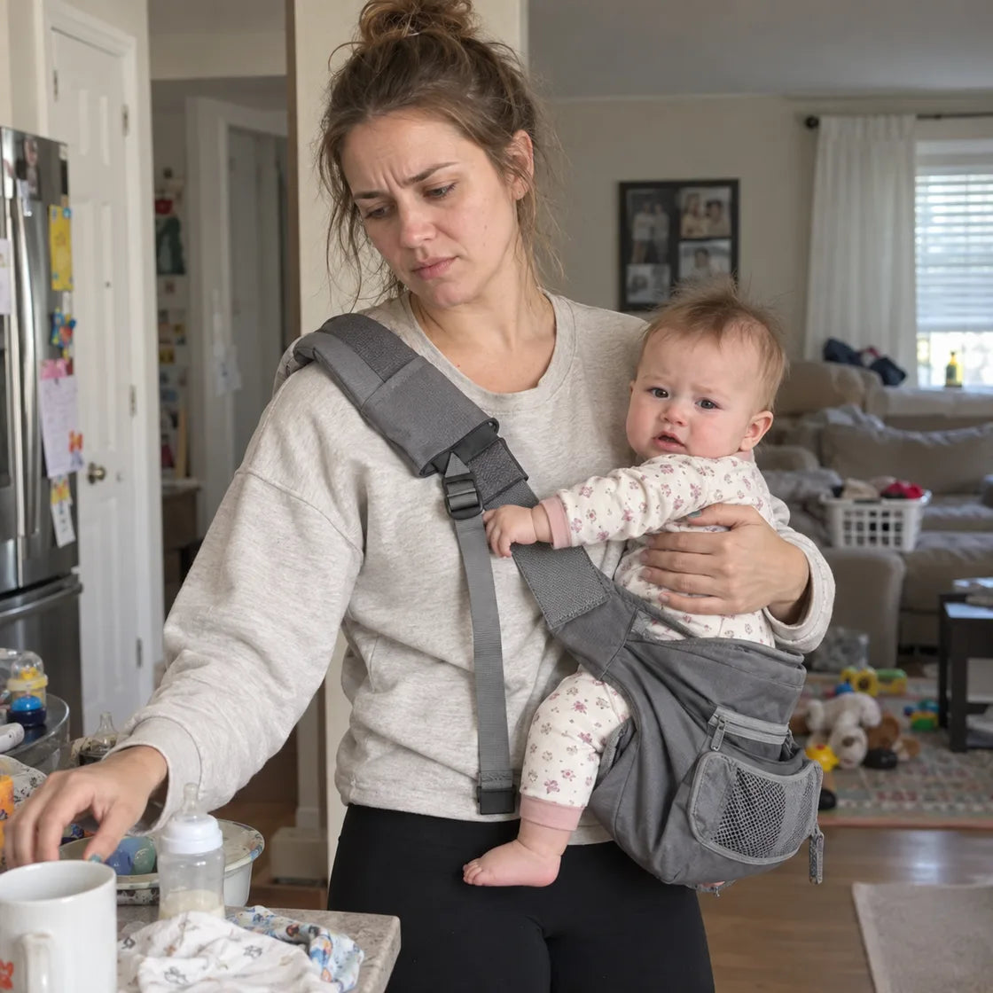 Other bulky baby carrier feeling hot and heavy during a short daily outing