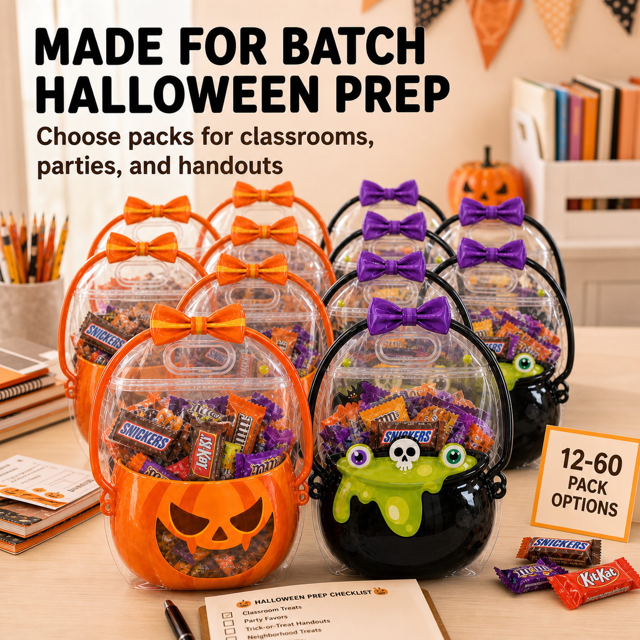 Batch Halloween prep with multiple treat bags