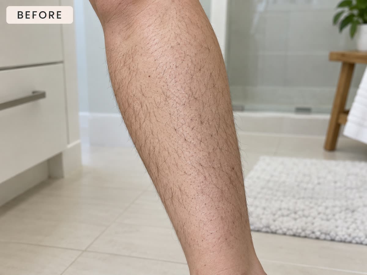 Before using crystal hair eraser on lower leg hair