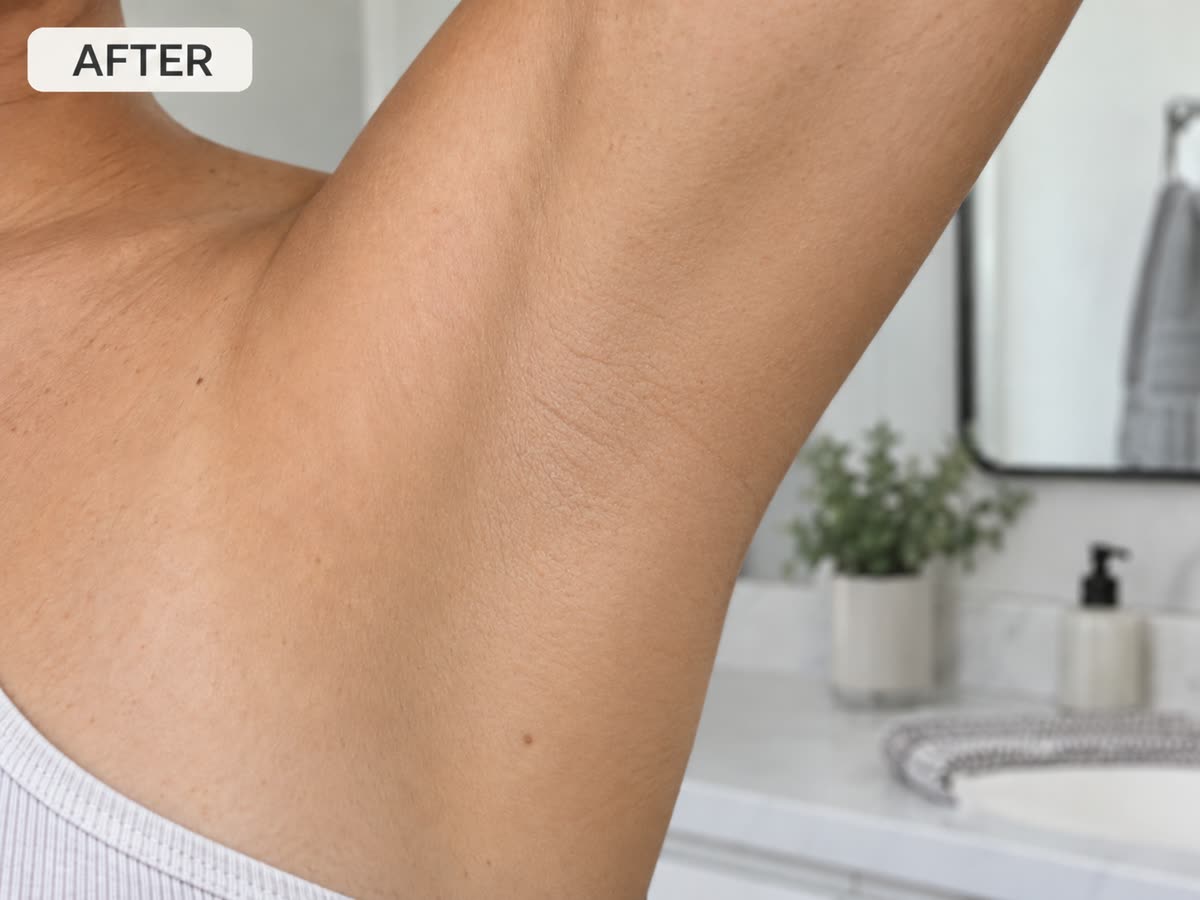 After using crystal hair eraser on underarm for smoother-looking skin