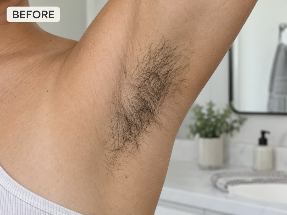Before using crystal hair eraser on underarm hair