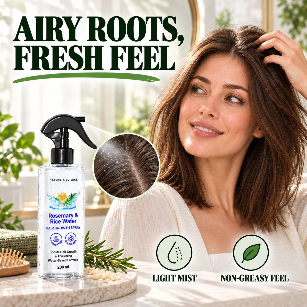 LIMITED-TIME 60% OFF – Refreshing Rosemary & Rice Water Hair & Scalp Spray