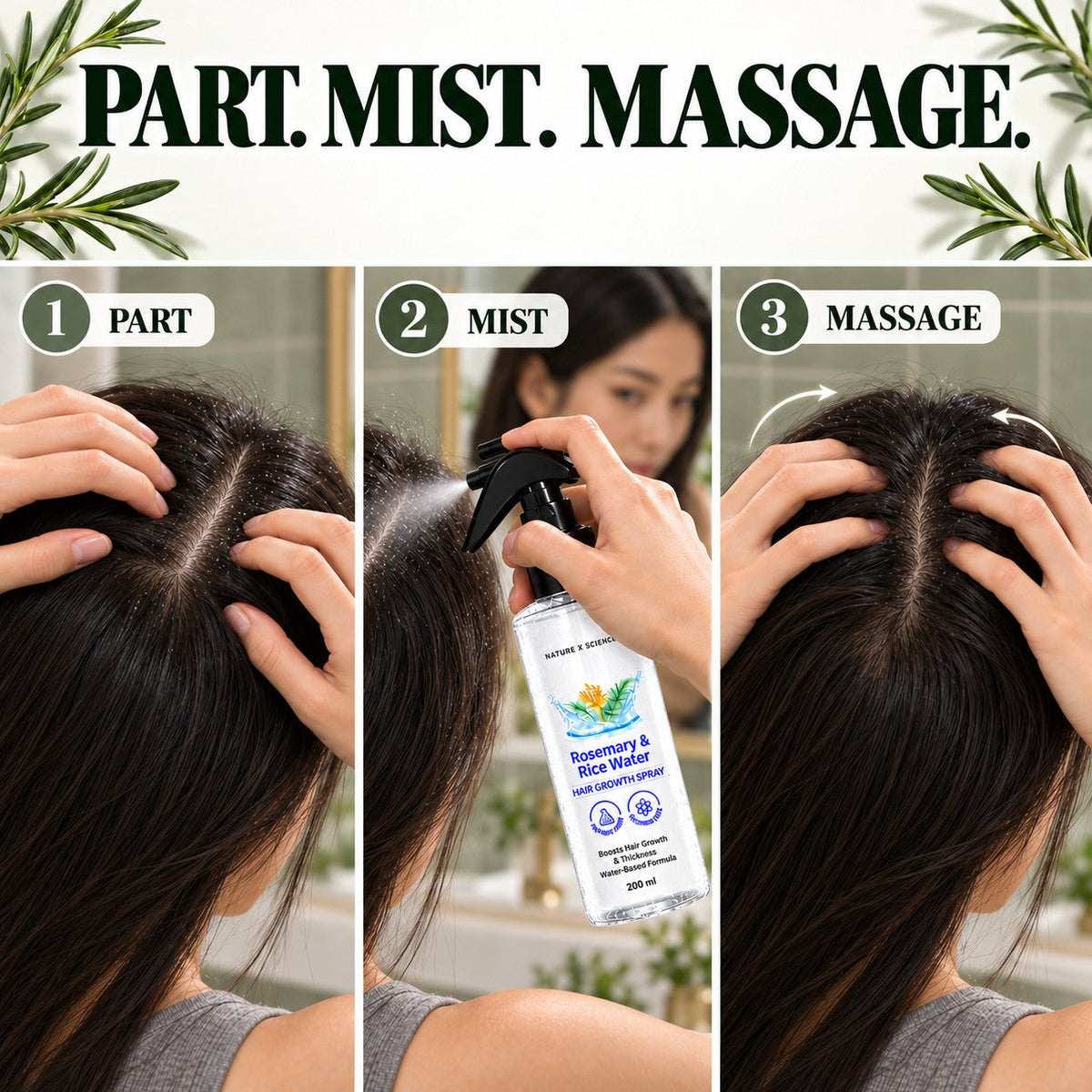 LIMITED-TIME 60% OFF – Refreshing Rosemary & Rice Water Hair & Scalp Spray