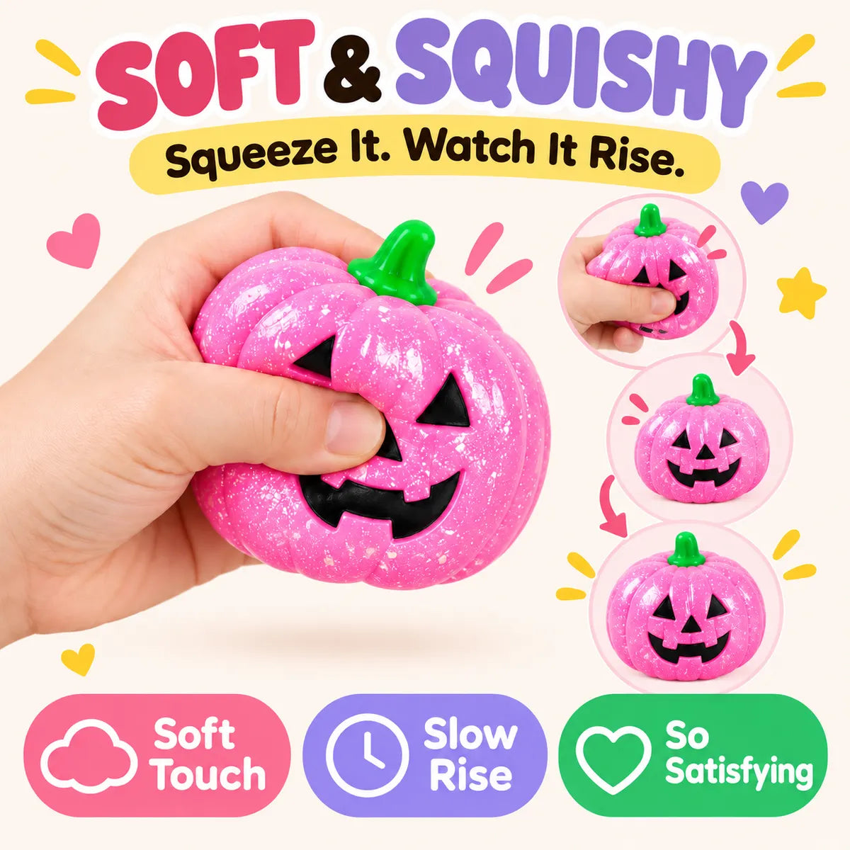 Pastel Pumpkin Slow-Rise Squishy Set – Cute Gift for Kids & Adults