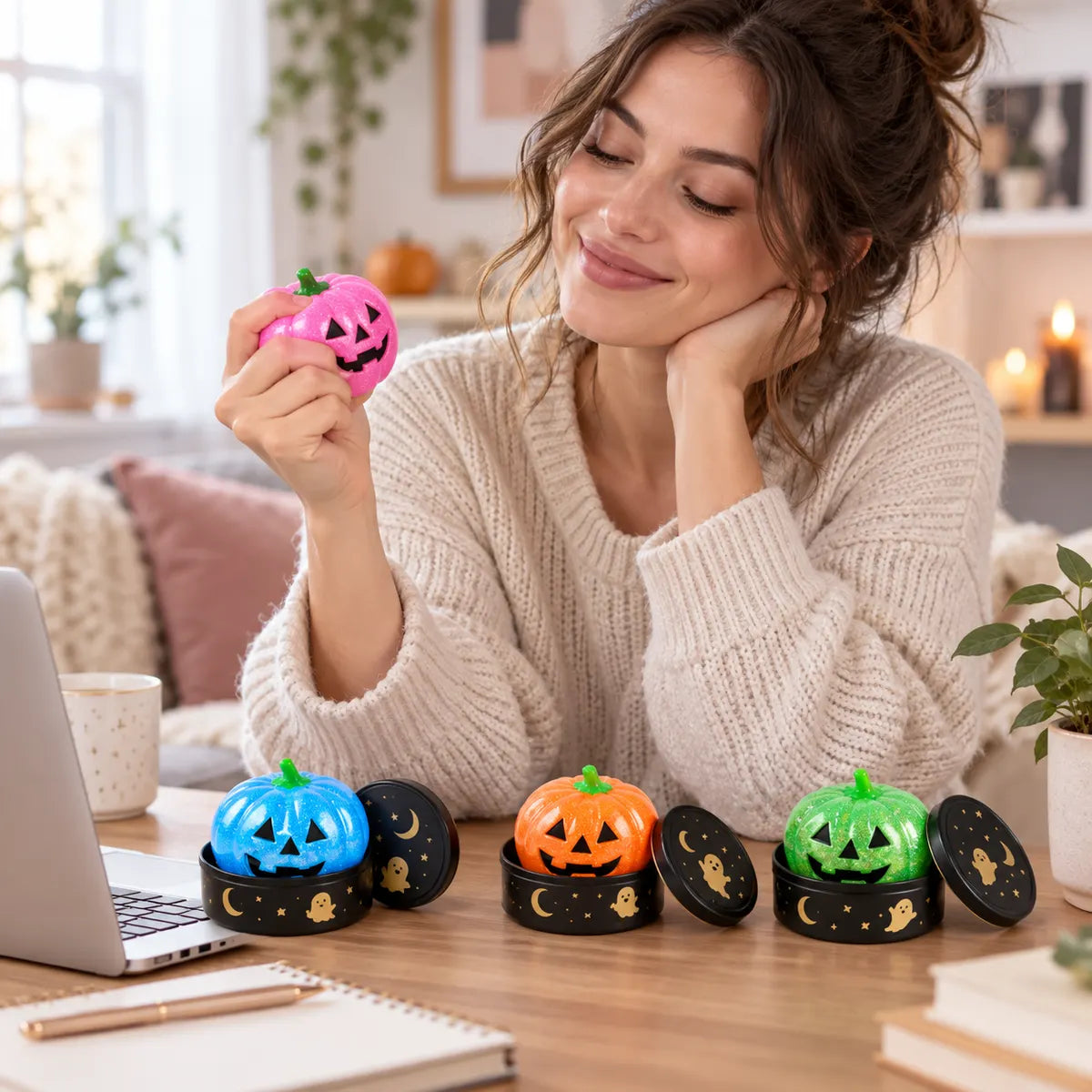 Pastel Pumpkin Slow-Rise Squishy Set – Cute Gift for Kids & Adults