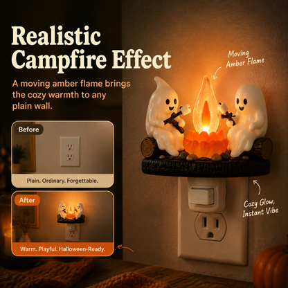 Halloween Ghost Campfire Flickering Nightlight（upsell）