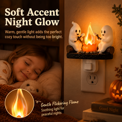 Halloween Ghost Campfire Flickering Nightlight（upsell）