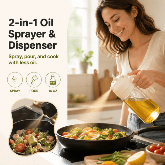 Dluvivo® 2-in-1 Glass Olive Oil Sprayer & Dispenser