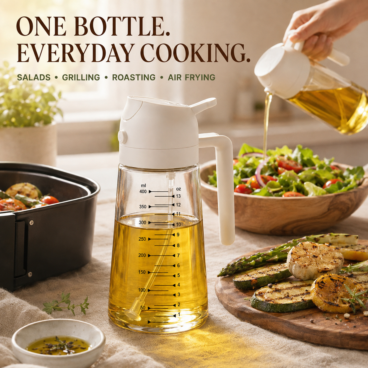 Dluvivo 2-in-1 glass olive oil sprayer for everyday cooking