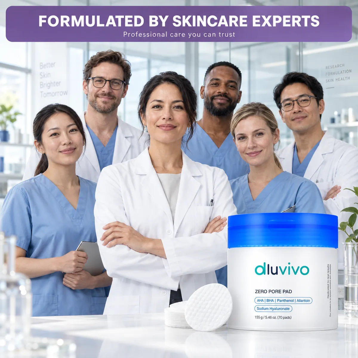 Dluvivo Zero Pore Pad formulated by skincare experts quality care visual