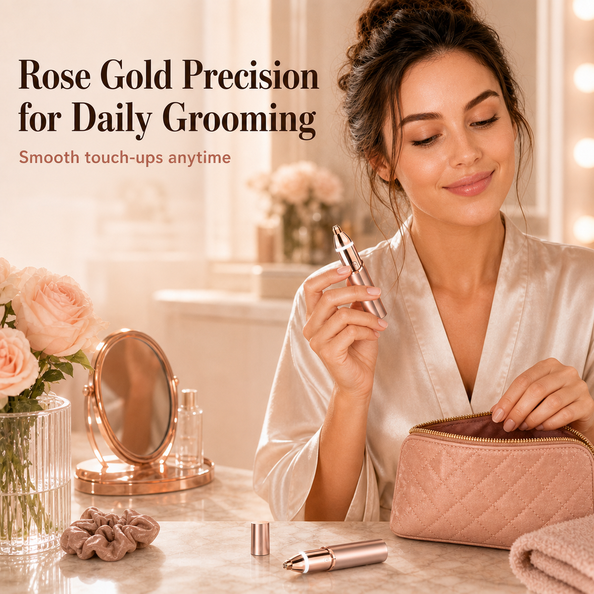 🔥 LAST DAY 50% OFF-Dual-Head Electric yebrow Trimmer Rechargeable Rose