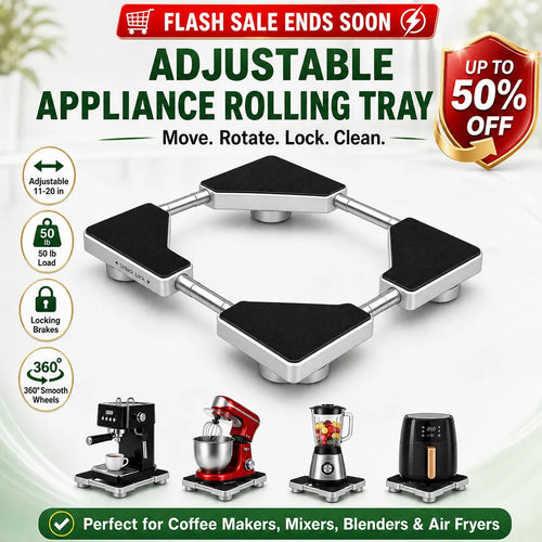 🔥 LAST DAY — 50% OFF | Adjustable Appliance Rolling Tray