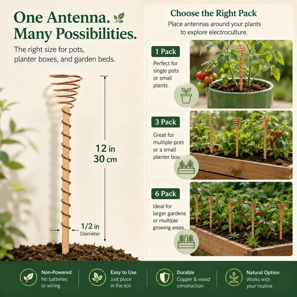 Copper Antenna Garden Stake