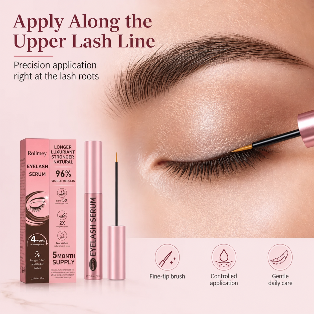 Rolimey® ✨ 🌸 Precision Eyelash Serum for Your Daily Lash Routine