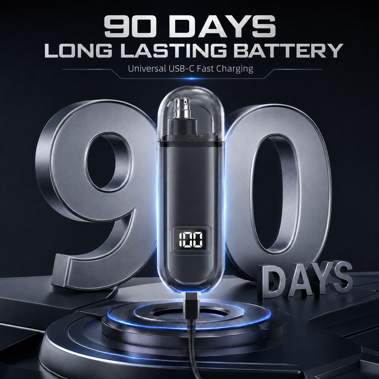 EasyTrim 90-day long lasting battery with USB-C charging