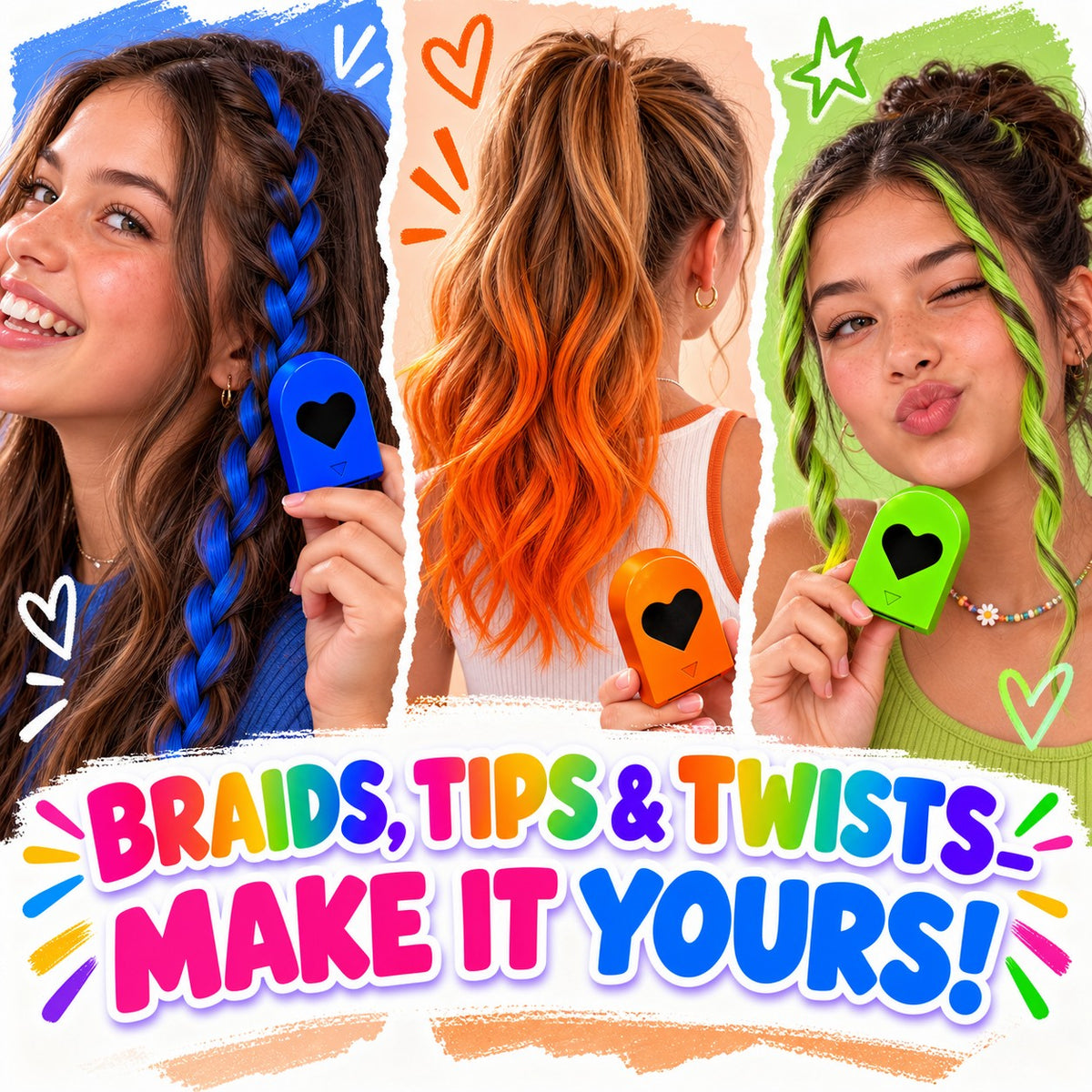 🌈FLASH 66% OFF – 12-Color Washable Hair Chalk