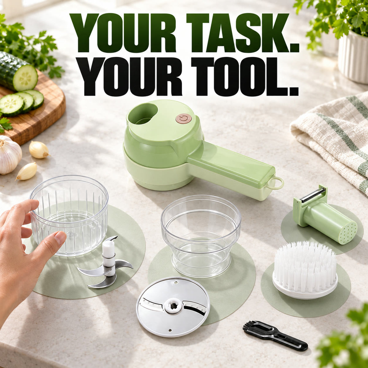⚡ FLASH SALE 60% OFF – Electric Vegetable Chopper & Slicer
