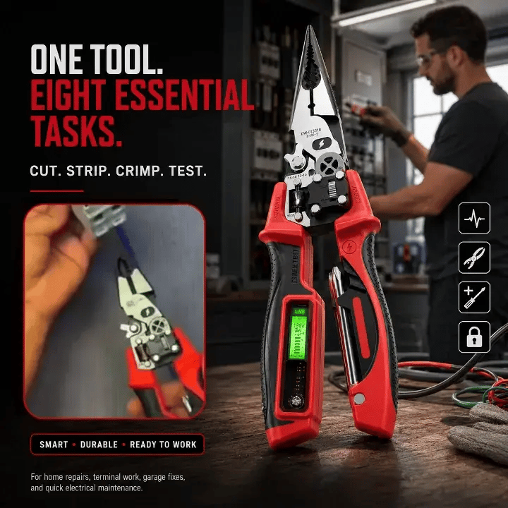 🔥 #1 Must-Have Electrician Tool — 8-in-1 Digital Pliers
