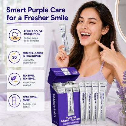 🔥 LAST CHANCE — UP TO 77% OFF — Dluvivo Purple Color-Correcting Mouthwash Sachets