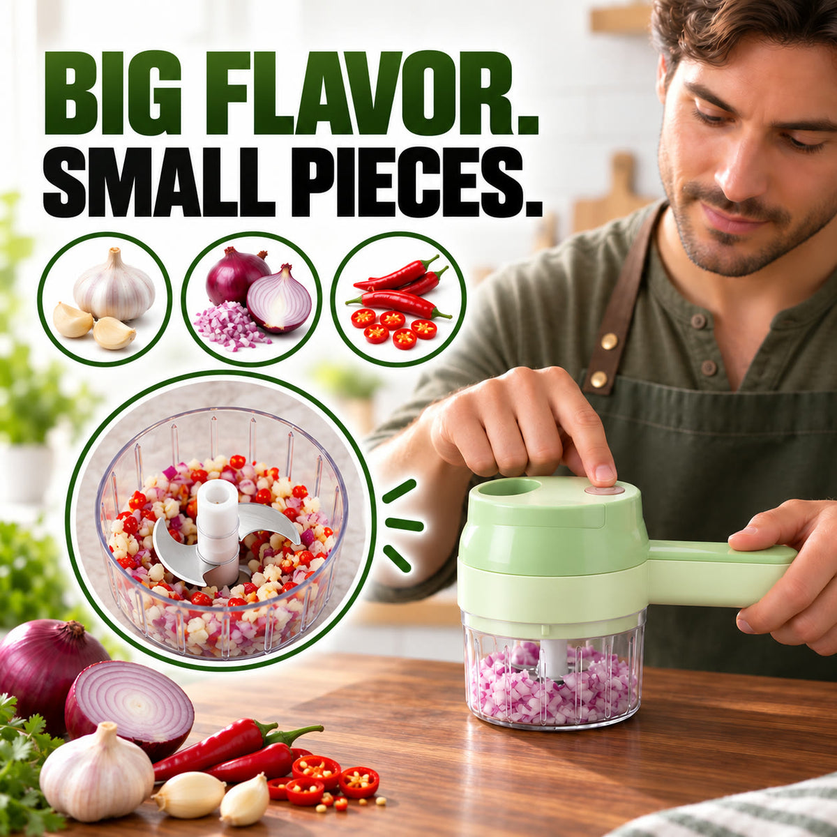 ⚡ FLASH SALE 60% OFF – Electric Vegetable Chopper & Slicer