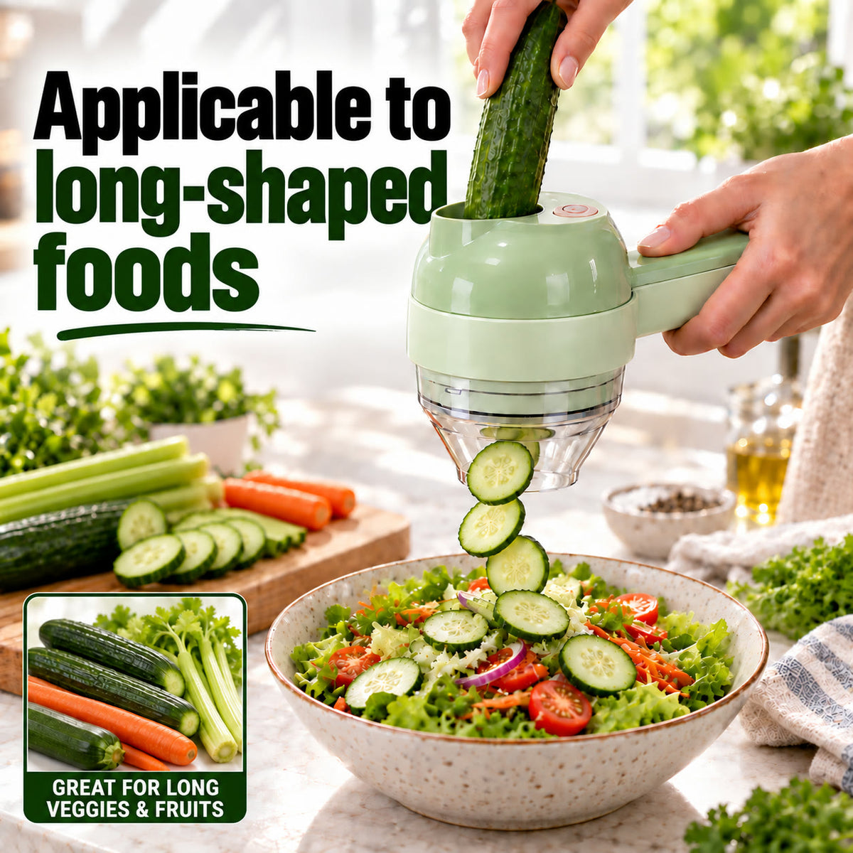 ⚡ FLASH SALE 60% OFF – Electric Vegetable Chopper & Slicer