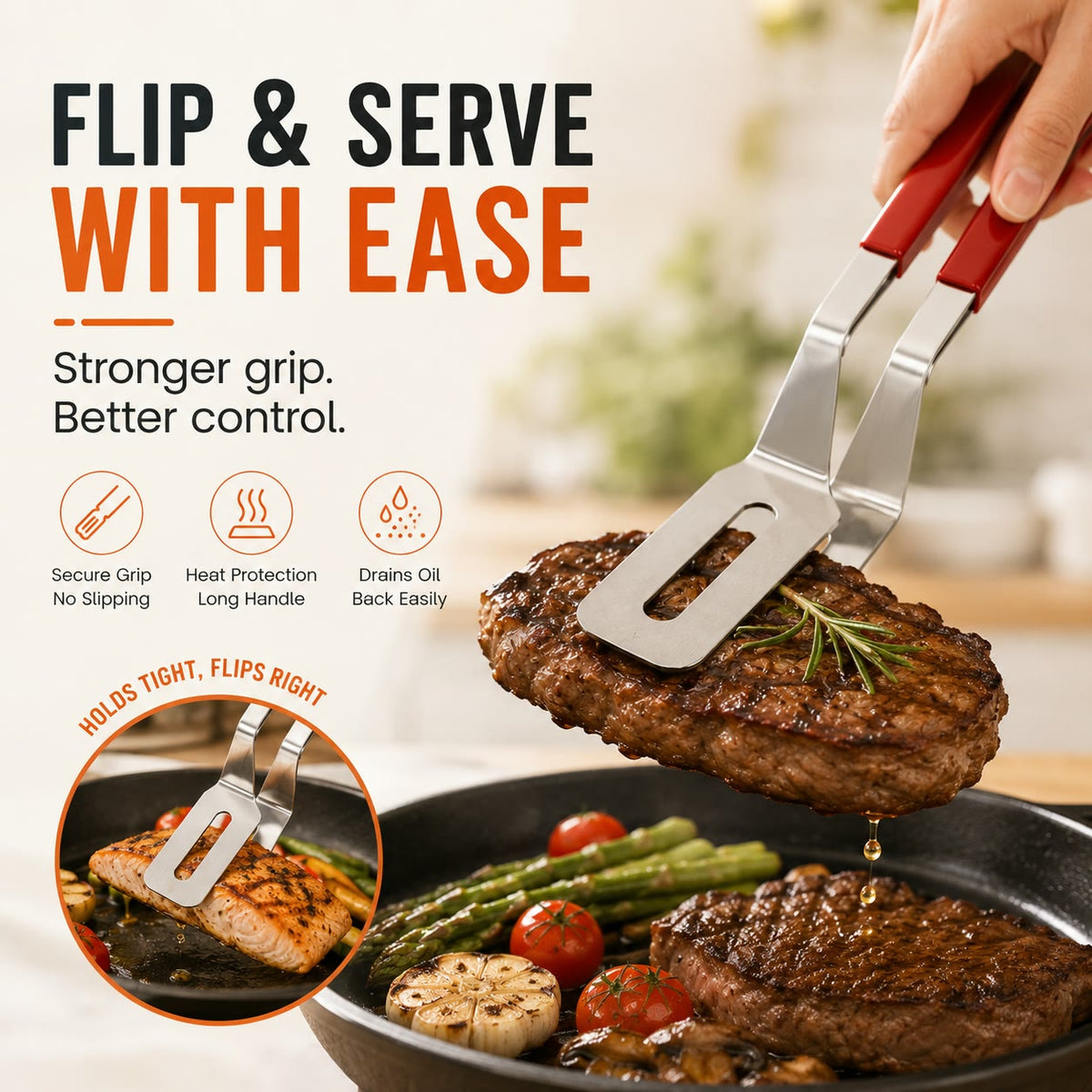 🔥 LIMITED-TIME 64% OFF — 2-in-1 Grill Clamp Spatula