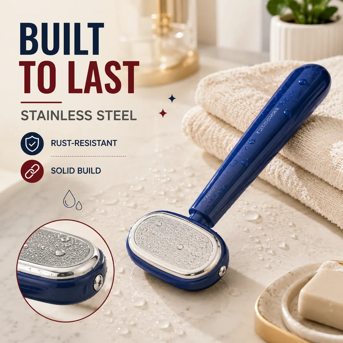 Durable stainless steel foot callus remover