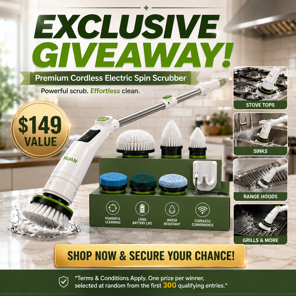 Promotional spin scrubber giveaway bundle image