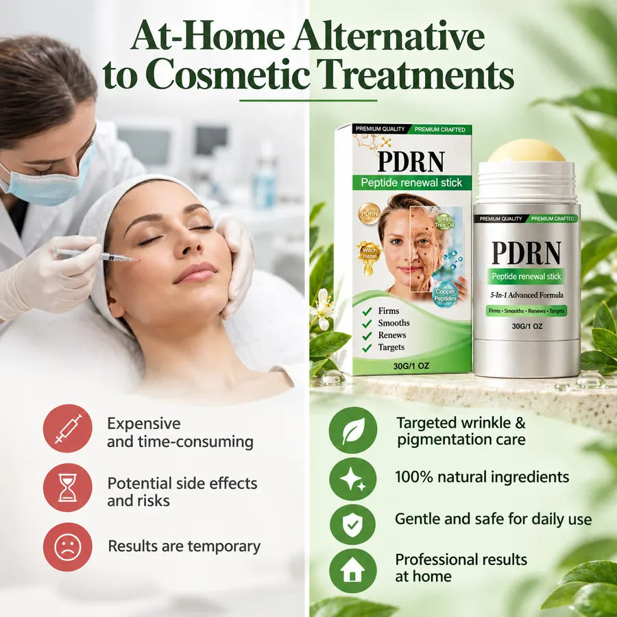 PDRN peptide renewal stick positioned as an at-home skincare alternative