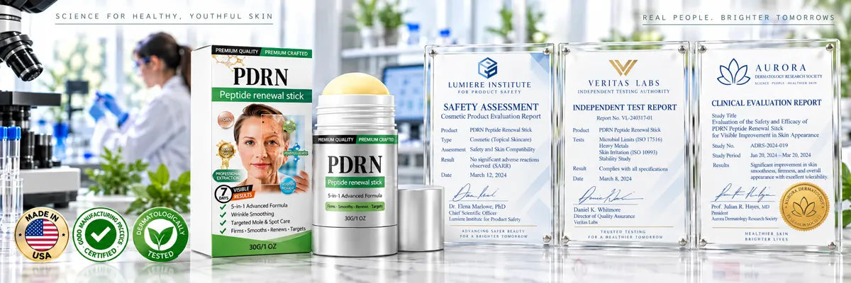 PDRN peptide renewal stick with safety assessment and independent testing reports