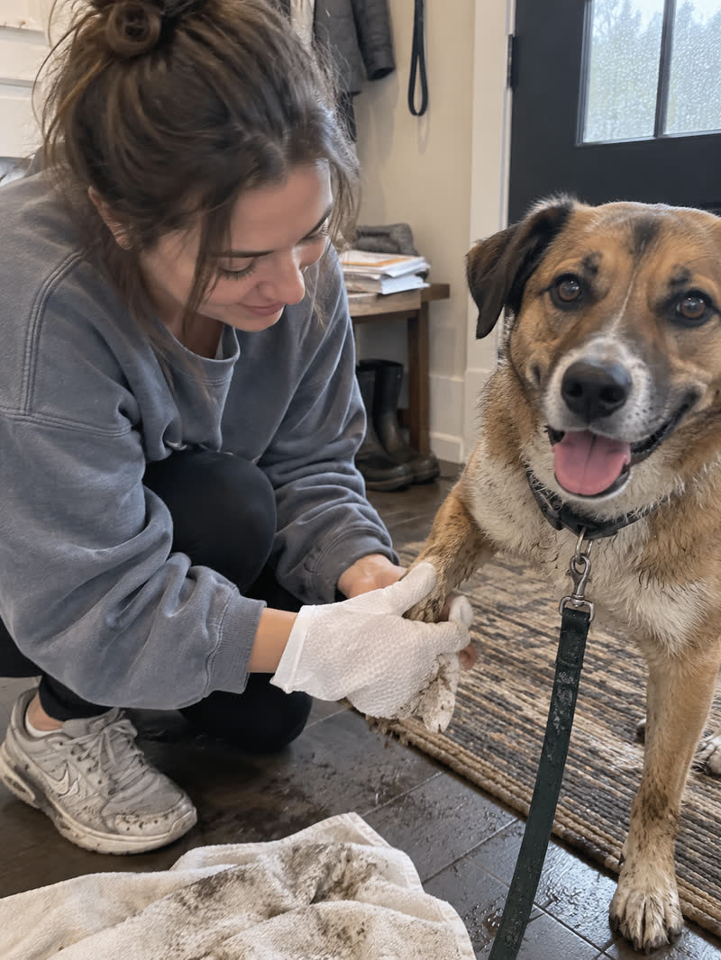 Customer using HICC PET glove wipes — review 01