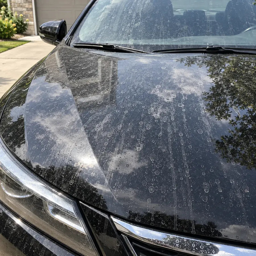 Other untreated car surface with flat water marks and dull paint
