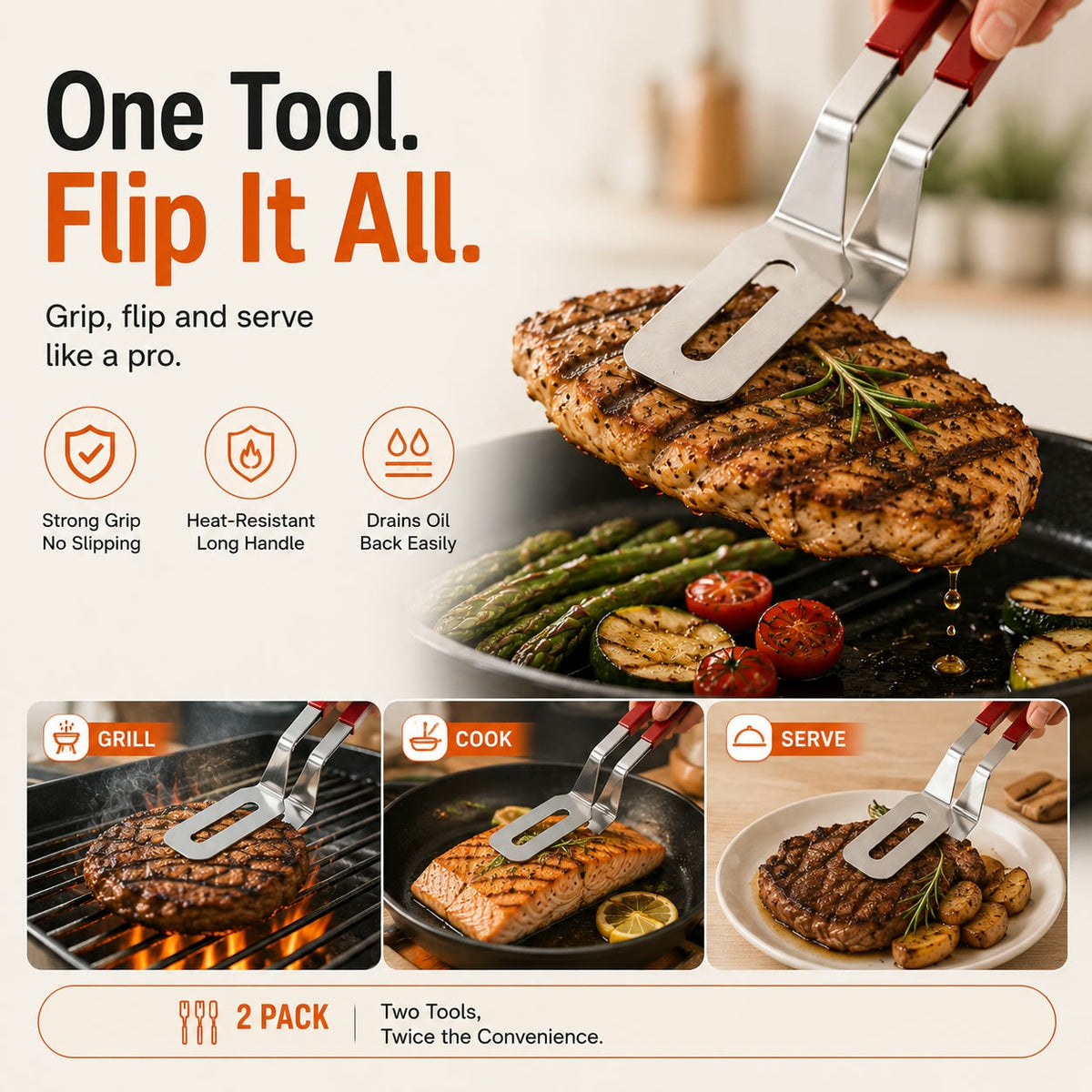 🔥 LIMITED-TIME 64% OFF — 2-in-1 Grill Clamp Spatula