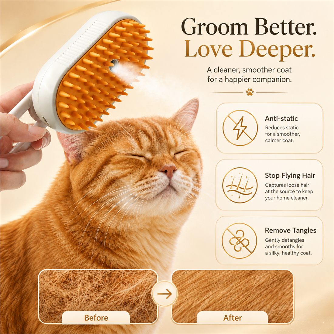 Dcoinc steam brush loosening tangles before grooming