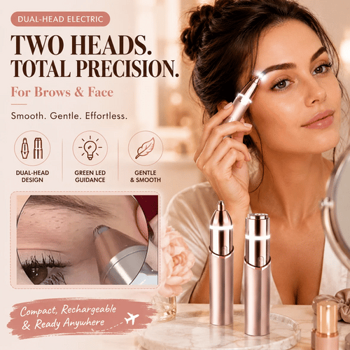 🔥 LAST DAY 50% OFF-Dual-Head Electric yebrow Trimmer Rechargeable Rose