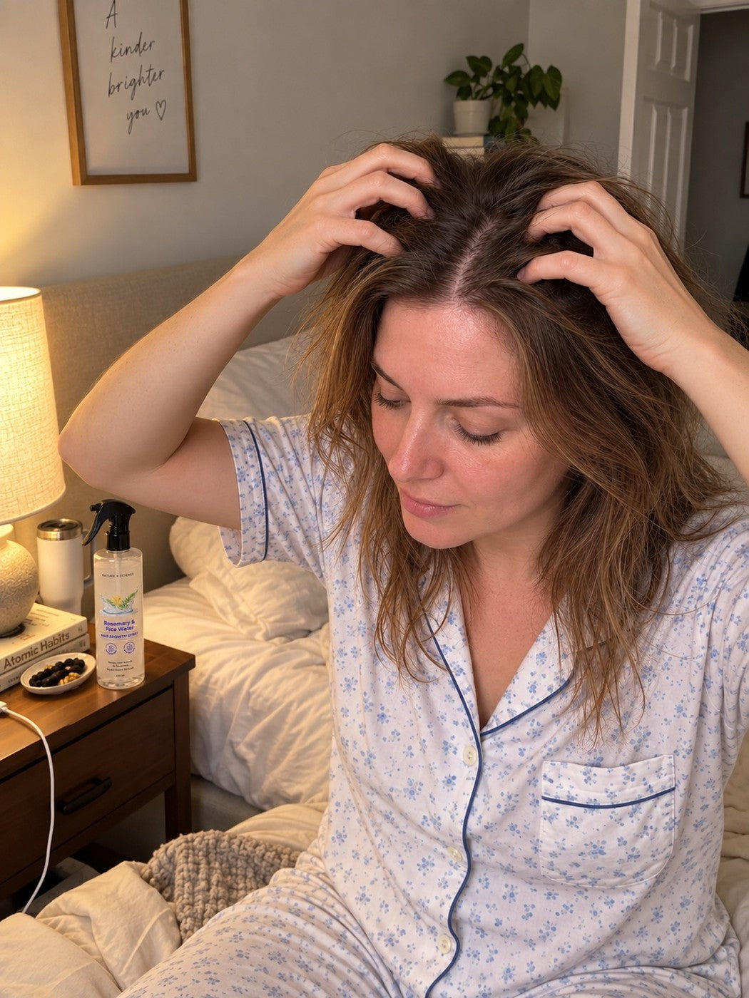 Illustrative photo of bedtime scalp massage