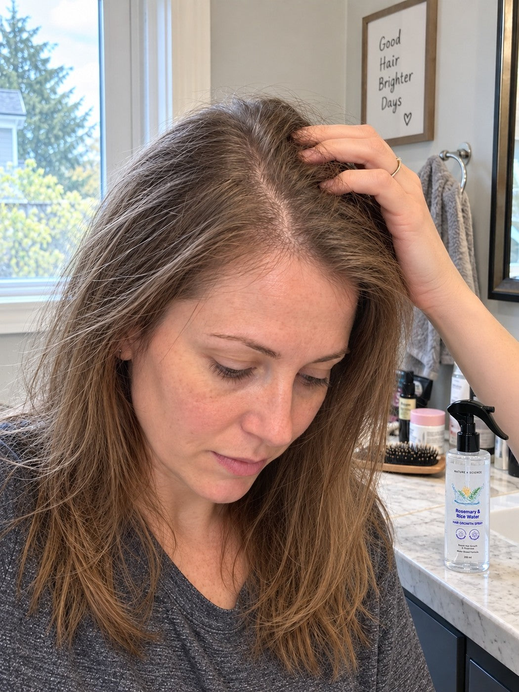 Illustrative photo of fine hair root care