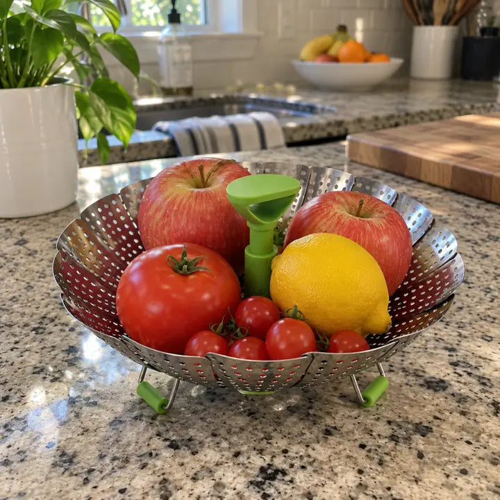 Customer using steamer basket as fruit bowl