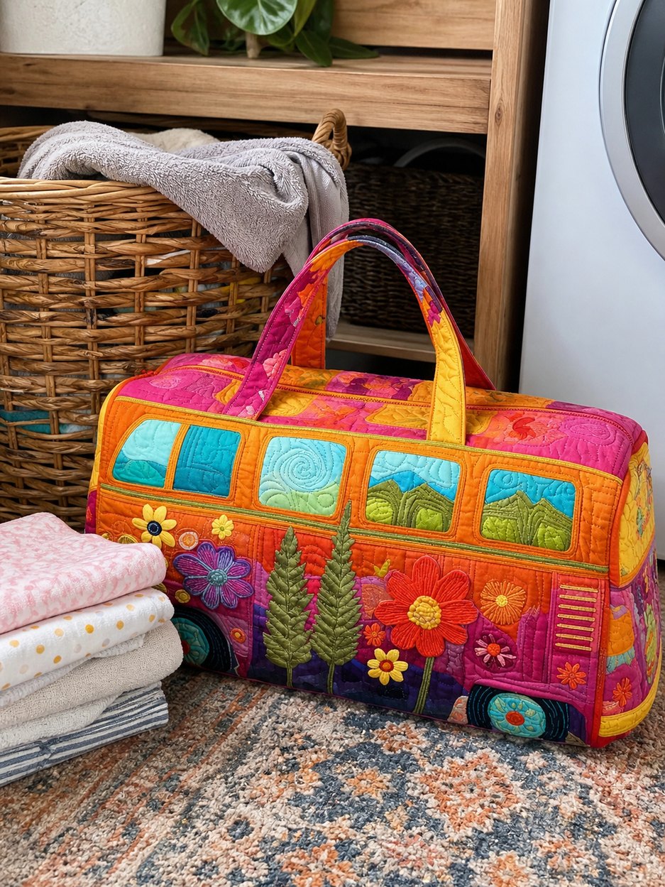 Priya S. washable boho weekender near laundry