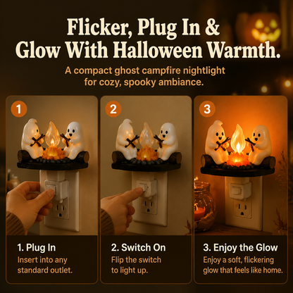 Halloween Ghost Campfire Flickering Nightlight（upsell）