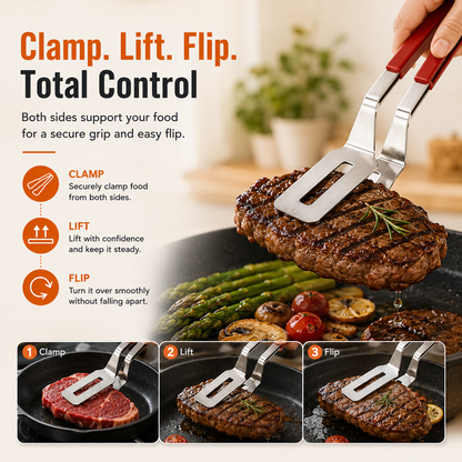 🔥 LIMITED-TIME 64% OFF — 2-in-1 Grill Clamp Spatula