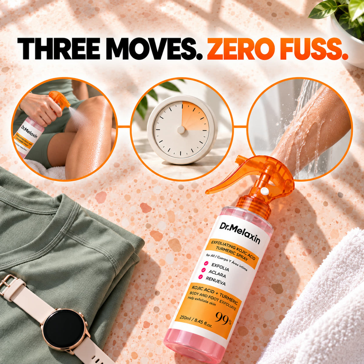 No-Scrub Face & Body Exfoliating Spray for Rough, Bumpy-Feeling Skin